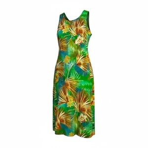 Tropical Green Sleeveless Dress
